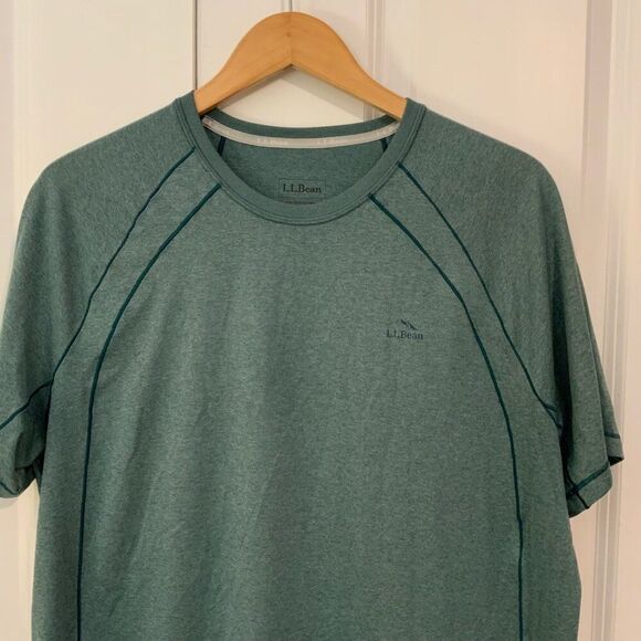 L.L. Bean Men’s Green Quick Dry Trail Tee Short Sleeve Large - Picture 3 of 10